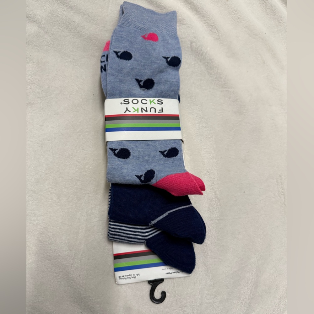 Men's Blue and Pink Socks Set